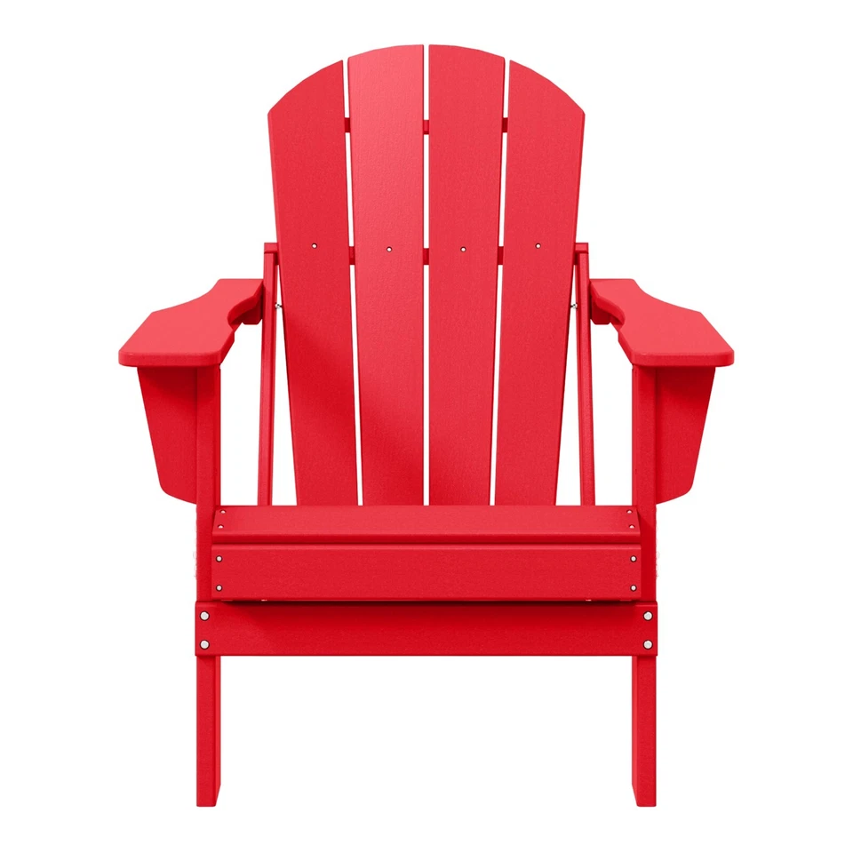Silla Adirondack Plegable HDPE Poli Madera Patio Exterior Resistente a Todo Clima Foto 1 de 1