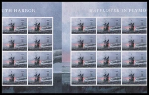 US 5524 Mayflower in Plymouth Harbor F vert gutter block 20 MNH 2020 - Picture 1 of 1