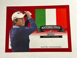 2012 Leaf Metal RED PLASTIC PROOF MISSING AUTO &#/5 Nat'l Pride Matteo Manassero - Picture 1 of 2