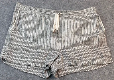 Pantalones Cortos Caslon de Lino para Mujer Grandes Informales Bolsillos a Rayas Blancos y Negros Foto 1 de 4