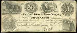 Fairfield, CT - Fairfield Loan & Trust Company 50¢ 15 de octubre de 1837 - Imagen 1 de 2