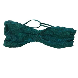Medium Free People Teal Lace Bandeau Bra Top Strappy Back - Picture 1 of 6