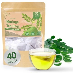 Premium Moringa Teebeutel, 40 Teebeutel, 100% natürliche getrocknete Moringablätter, Natura - Bild 1 von 7