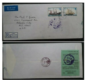 1978 Falkland Islands Registd Airmail Cover ties 2 stamps Port Stanley - Picture 1 of 3