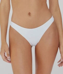 PQ Women's White Basic Ruched Bikini Bottom Swimwear Size S - Picture 1 of 2