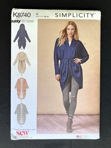 Simplicity 8740 Misses Knit Cardigans Easy To Sew 2020 Pattern size XS-XL Uncut - Picture 1 of 2