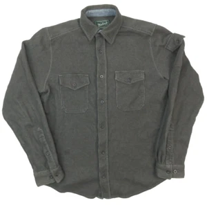 Vintage Woolrich Corduroy Button Up Shirt Mens Medium Gray Heavy - Picture 1 of 12