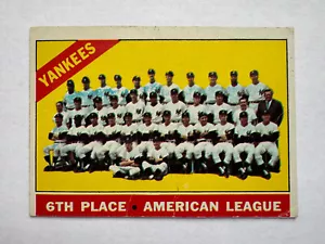 1966 Topps #92 New York Yankees Teamkarte - (niedrige Qualität; preiswert) - Bild 1 von 2