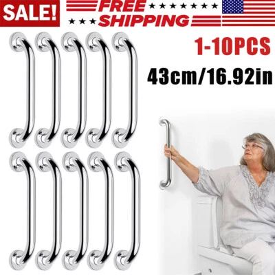 Stainless Steel Grab Bar Bathroom Safety Handicap Shower Tub Handle Support Lot - Image 1 of 4