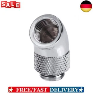 G1/4 Screw Thread 45 Degree Elbow Rotation Brass Connector Fitting(Silver) - Afbeelding 1 van 8