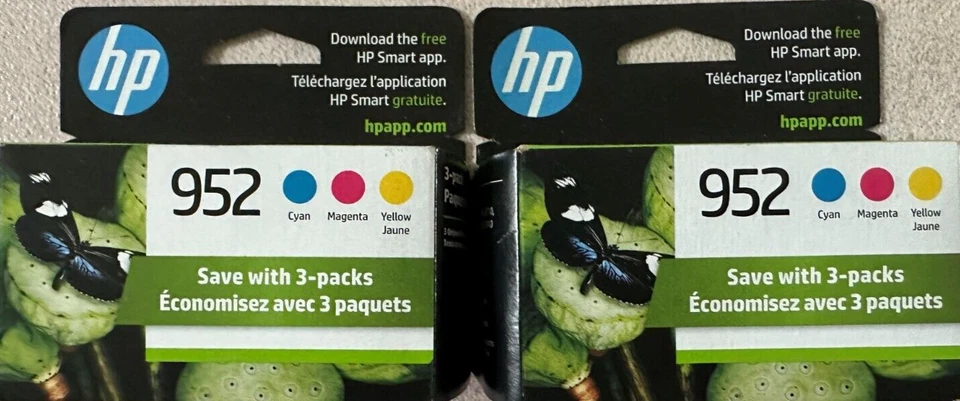 Cartuchos de tinta HP 952 cian, magenta, amarillo, N9K27AN*Fecha de caducidad 11/2026*Lote de 2* Foto 1 de 1
