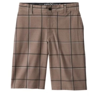 Boys' ZEROXPOSUR Performance UPF 50+ Sand Plaid Short Size 16 11.5" Inseam  NWT - Image 1 of 4