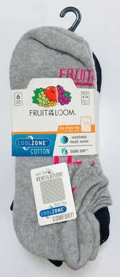 Meias Fruit Of The Loom No Show Tab Comfort, 6 pares - Imagem 1 de 2