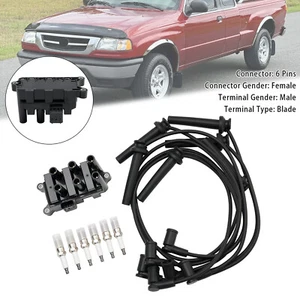 Ignition Coil+6 Spark plug+6 Wire FD498 For Ford F150 E150 Taurus Mazda Mercury - Picture 1 of 14