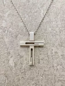 GUCCI SV925 Silver necklace with top for men Used - Picture 1 of 5