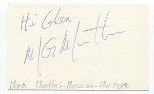 Manteye - Mark Manthei Signed 3x5 Index Card Autographed Signature Band - Picture 1 of 2