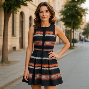 Eva Franco Anthropologie Dress Women 6P Midi Party Color Splash Boho Night Frenc - Picture 1 of 14