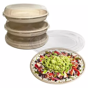 32 oz. Compostable Oval Burrito Bowls | Disposable Eco-Friendly Fiber Oval Bowls - Picture 1 of 9