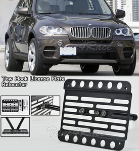 For 07-13 BMW X5 E70 Front Tow Hook License Plate Relocator Bracket Holder Mount - Picture 1 of 6
