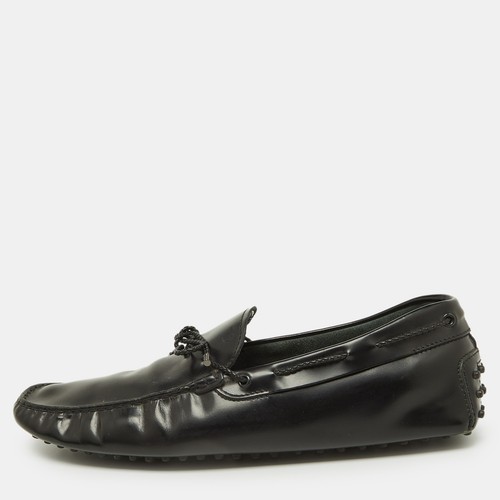 TOD’S Mocassini slip on neri in pelle con fiocco taglia 47