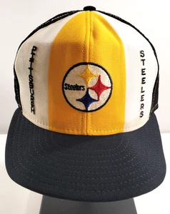 AJD Lucky Stripes NFL Pittsburgh Steelers Snapback Trucker Hat Cap Vintage Adult - Picture 1 of 14