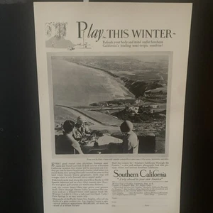 Vintage 1928 Southern California Play This Winter Ad Advertisement - Picture 1 of 2
