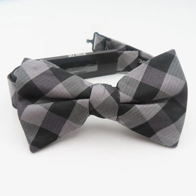 Express Bow Tie Black Gray 2.5" Wide Pre Tied Formal Tuxedo Polyester - Image 1 of 4