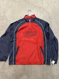 NWT Minnesota Twins MLB Baseball Quarter Zip Windbreaker Pullover Jacket Sz L - Picture 1 of 6