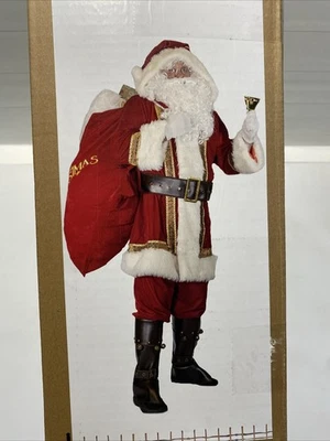 Santa Claus Suit Christmas (Adult XL ) Costumes Deluxe Velvet & stomach pillow - Image 1 of 4