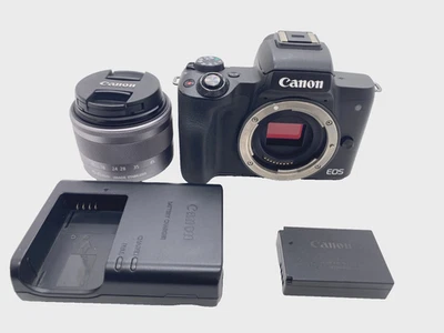 Canon EOS KISS M /M50 24.1 MP Mirrorless Digital Camera Black EF-M 15-45mm Lens - Image 1 of 4