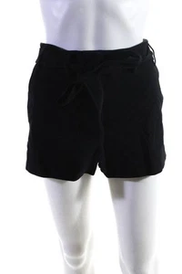 Helmut Lang Womens Zipper Fly Belted Short Shorts Black Cotton Size 4 - Picture 1 of 7