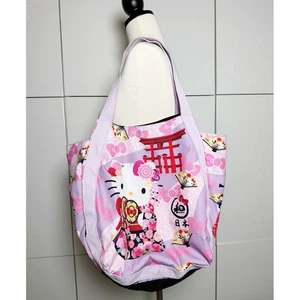 Bolso de Mano Hello Kitty X Manufatto Globo Rosa Kimono Tori Gates Tokio Japón - Imagen 1 de 7