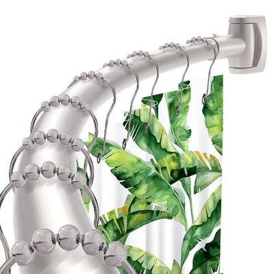 Barra de cortina de ducha curva de níquel cepillado 33-78 pulgadas diseño de empalme ajustable... Foto 1 de 4