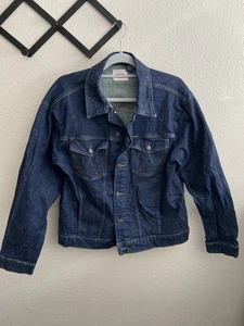 Wrangler Denim Jeansjacke Herren Large Dark Wash Trucker Baumwolle Elasthan - Bild 1 von 9