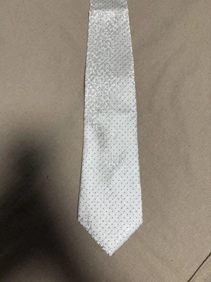 Sean John Fine Tailoring Tie Mens One Size White Silk Handmade Jacquard Scroll - Image 1 of 4