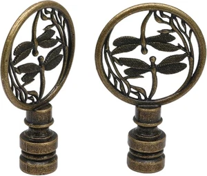 Biaungdo 2 Pack Double Dragonflies Lamp Finial, Antique Bronze - Picture 1 of 7