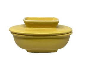 Vaso Sweese rectangular amarillo cerámica mantequilla francesa EE. UU. - Imagen 1 de 7