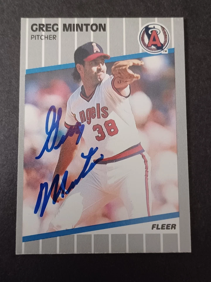 Greg Minton Signed 1989 Fleer - Angels - Autographed - Image 1 of 1