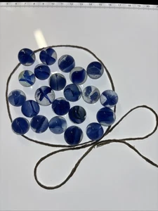 Lot of 22 Vintage Blue MARBLES ~ Attic Find! - Picture 1 of 8