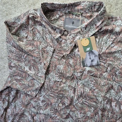 Royal Robbins Button Up Shirt Mens XL Comino Leaf Red Floral Camp Comfort Travel - Image 1 of 4