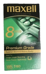 Maxell T-160 VHS Premium Grade 8 Stunden leere Videokassette Band NEU versiegelt - Bild 1 von 2