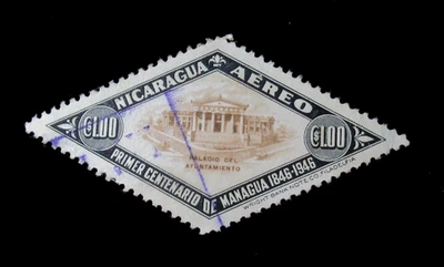 Estampillas de Nicaragua Sc 281 Edificio Municipal 1947 Usadas Foto 1 de 3