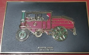 Letrero Mighty Atom E. Foden & Sons placa arte nuevo stock antiguo 10 X 6,5 hecho en Inglaterra - Imagen 1 de 5