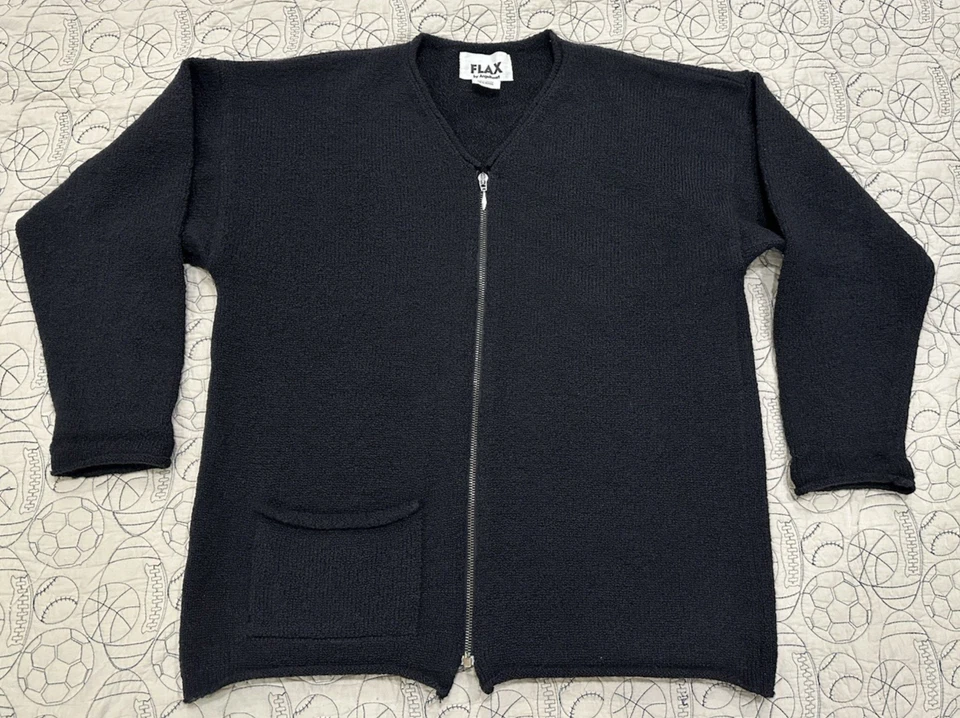 Suéter FLAX Mujer 100% Lana Negro Talla S/M Bolsillo Foto 1 de 4