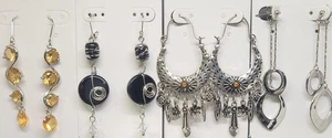 Lot Of 4 Pairs Dangle Earrings - Picture 1 of 16