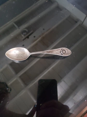 Antique Silver Souvenir Spoon San Antonio Alamo Cover