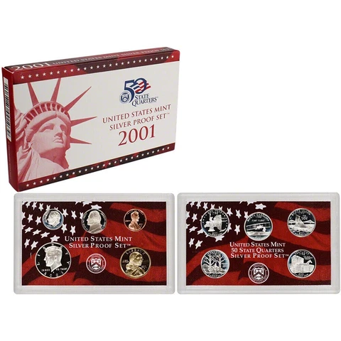 2001 S US Mint Silver Proof Set in OGP Cover