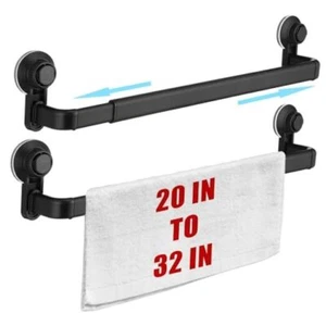 2 Pcs Extendable Suction Cup Towel Bar for Bathroom 20-32 Inches Towel Rack - Picture 1 of 7