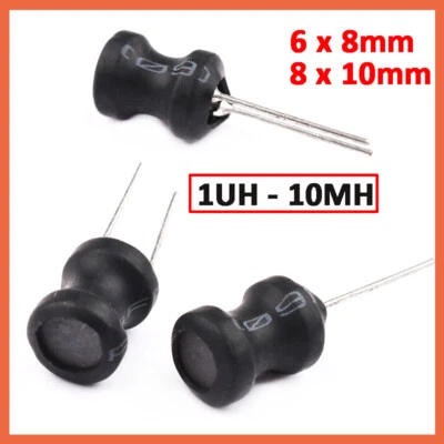 Radial Ferrite Choke Inductor 6x8 8x10 H Word Inductor Coil 1UH 2.2UH 3.3UH-10MH - Image 1 of 4