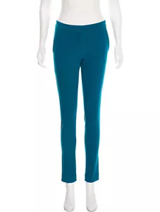 Stella Mccartney Teal Blue Stretch Crepe Skinny Leg Pants Trousers IT 40 AU 8-10 - Picture 1 of 14
